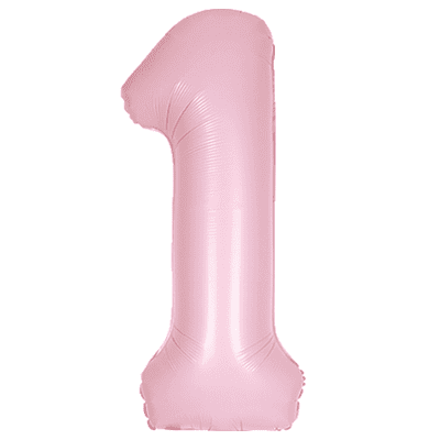 Matte Pink Number 1 Balloon - Foil Number Balloon 1pc (34