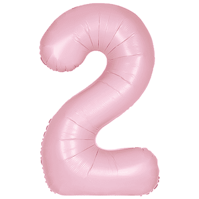 Matte Pink Number 2 Balloon - Foil Number Balloon 1pc (34