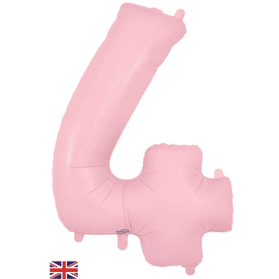 Matte Pink Number 4 Balloon - Foil Number Balloon 1pc (34