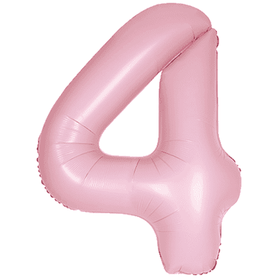 Matte Pink Number 4 Balloon - Foil Number Balloon 1pc (34