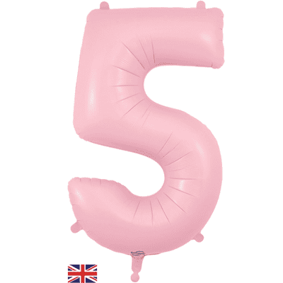 Matte Pink Number 5 Balloon - Foil Number Balloon 1pc (34