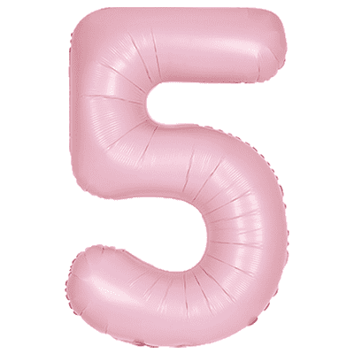 Matte Pink Number 5 Balloon - Foil Number Balloon 1pc (34