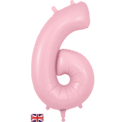 Matte Pink Number 6 Balloon - Foil Number Balloon 1pc (34