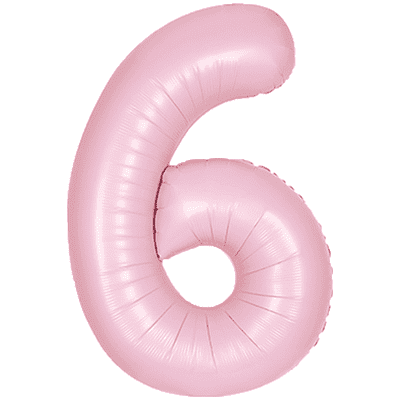 Matte Pink Number 6 Balloon - Foil Number Balloon 1pc (34