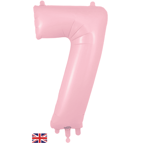 Matte Pink Number 7 Balloon - Oaktree Number Balloon | Free Delivery