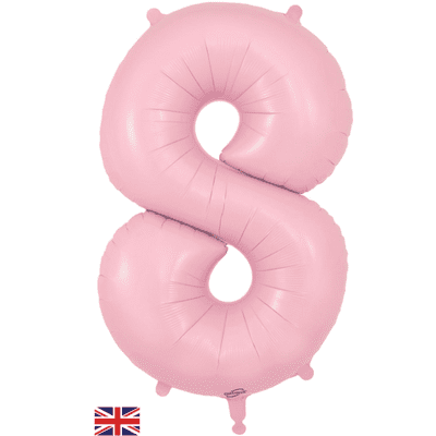 Matte Pink Number 8 Balloon - Foil Number Balloon 1pc (34