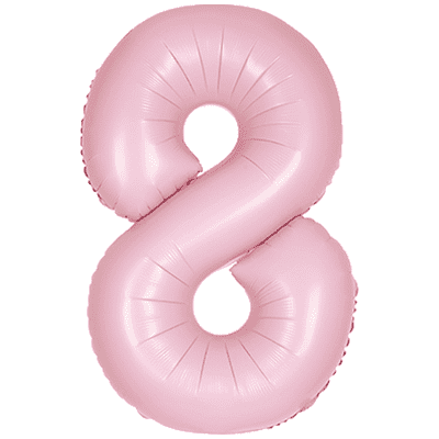 Matte Pink Number 8 Balloon - Foil Number Balloon 1pc (34