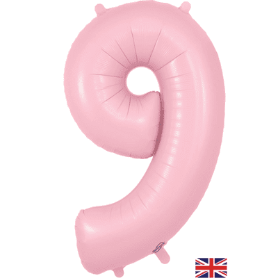 Matte Pink Number 9 Balloon - Foil Number Balloon 1pc (34