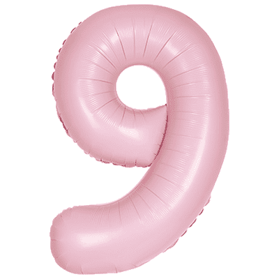 Matte Pink Number 9 Balloon - Foil Number Balloon 1pc (34