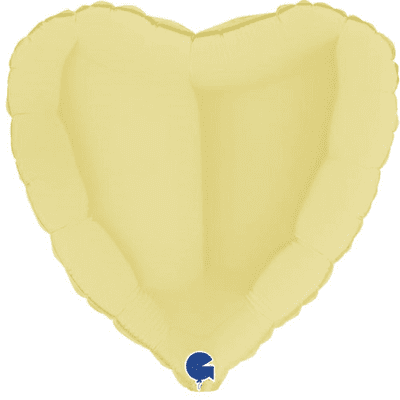 Matte Yellow Heart Foil Balloon (18