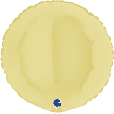 Matte Yellow Round Foil Balloon (18