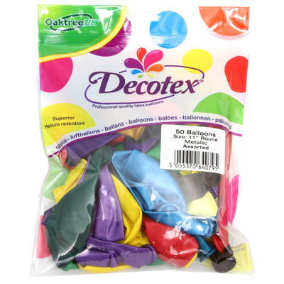 Metallic Assortment 11 inch Balloons - Decotex 11