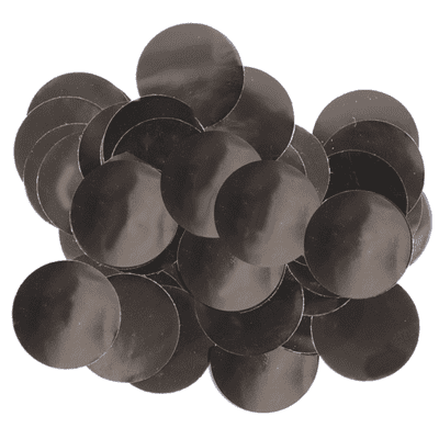 Metallic Black Foil Confetti | 25mm Metallic Round | 50g Bag