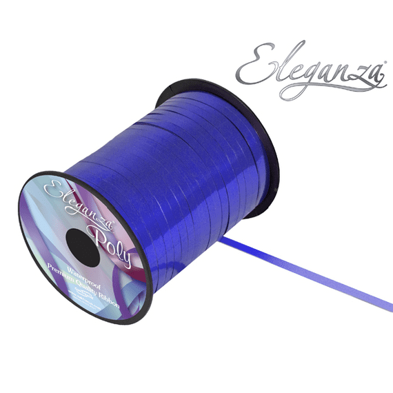 Eleganza Metallic Blue Balloon Ribbon - 250 yard x 5mm curling ribbon for balloons.