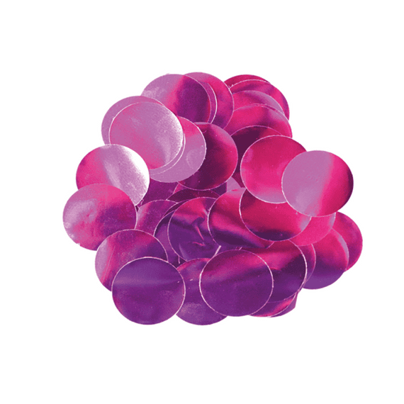 Metallic Fuchsia Foil Confetti for Balloons | 10mm Round 50g Bag