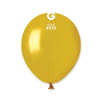 Metallic Gold 5 inch Balloons - Gemar 5