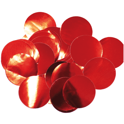 Metallic Red Foil Confetti | 25mm Metallic Round | 50g Bag