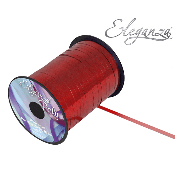 Eleganza Metallic Red Balloon Ribbon - 250 yard x 5mm curling ribbon for balloons.