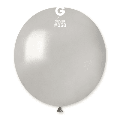 Metallic Silver 19 inch Balloons - Gemar 19