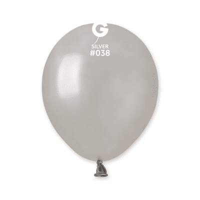 Metallic Silver 5 inch Balloons - Gemar 5