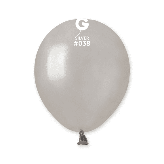 Metallic Silver 5 inch Balloons - 5