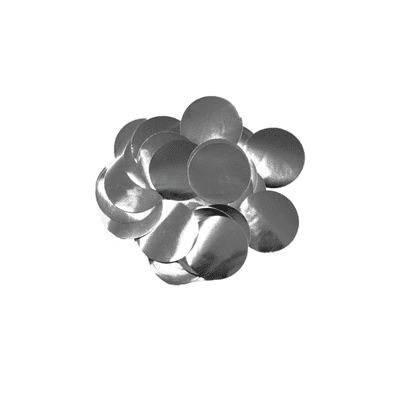 Metallic Silver Foil Confetti | 10mm Metallic Round | 50g Bag