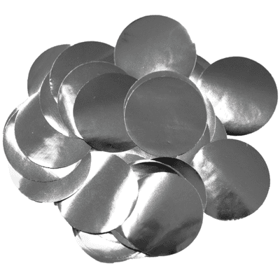 Metallic Silver Foil Confetti | 25mm Metallic Round | 50g Bag