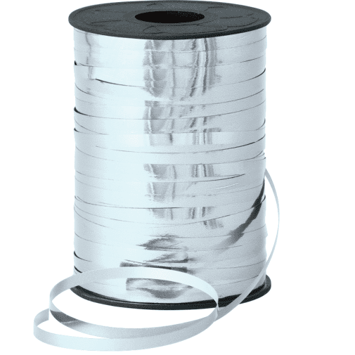 Metallic Silver Ribbon for Balloons 250m x 5mm