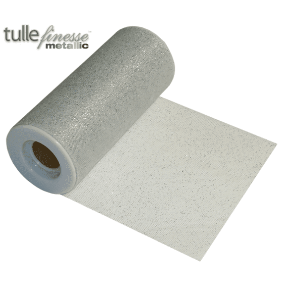 Metallic Silver Tulle Ribbon 6
