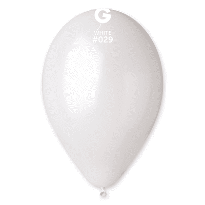 Metallic White 13 inch Balloons - Gemar 13