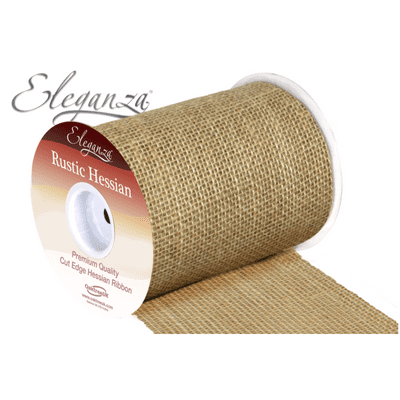 Natural Hessian Cut Edge Ribbon 15.2cm x 9.1m (Eleganza) 1pc