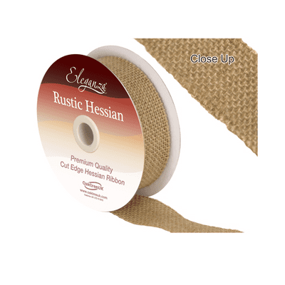 Natural Hessian Cut Edge Ribbon 32mm x 9.1m (Eleganza) 1pc