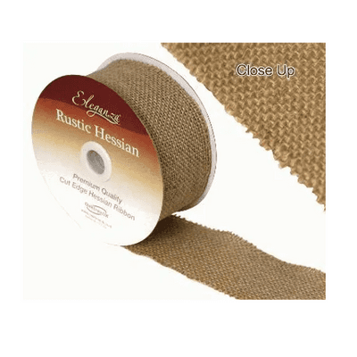 Natural Hessian Cut Edge Ribbon 50mm x 9.1m (Eleganza) 1pc