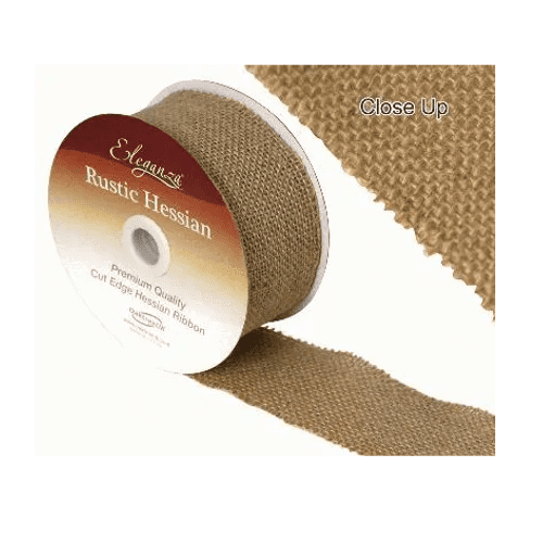 Natural Hessian Cut Edge Ribbon  50mm x 9.1m