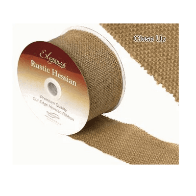 Natural Hessian Cut Edge Ribbon 70mm x 9.1m (Eleganza) 1pc