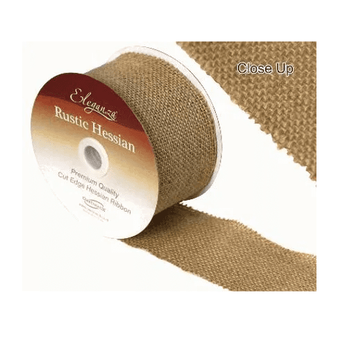 Natural Hessian Cut Edge Ribbon  70mm x 9.1m