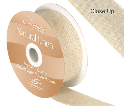 Natural Linen Frayed Edge 32mm x 10m (Eleganza) 1pc