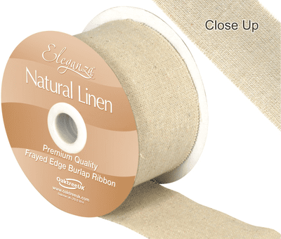 Natural Linen Frayed Edge 50mm x 10m (Eleganza) 1pc