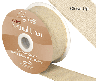 Natural Linen Wired Edge 50mm x 10m (Eleganza) 1pc