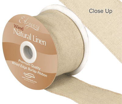 Natural Linen Wired Edge 70mm x 10m (Eleganza) 1pc