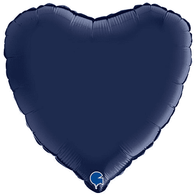 Navy Blue Satin Heart Foil Balloon (18