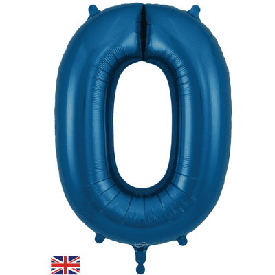 Navy Number 0 Balloon - Foil Number Balloon 1pc (34