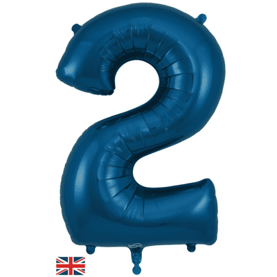 Navy Number 2 Balloon - Foil Number Balloon 1pc (34