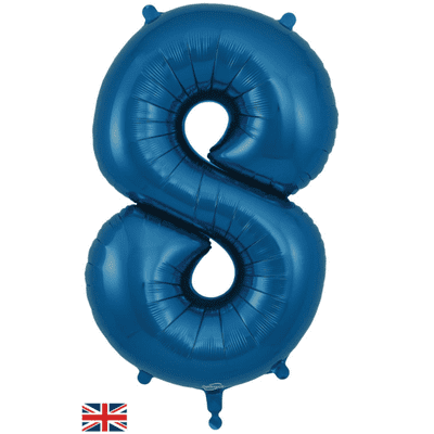 Navy Number 8 Balloon - Foil Number Balloon 1pc (34