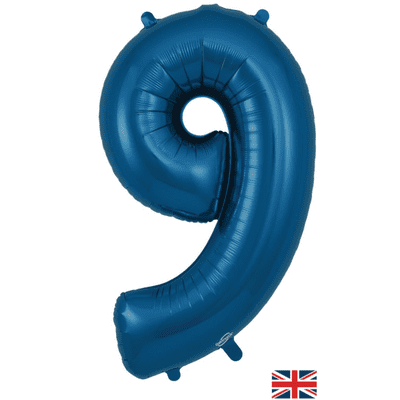 Navy Number 9 Balloon - Foil Number Balloon 1pc (34