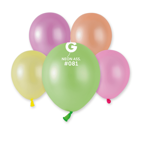 Neon Assorted 5 inch Balloons - 5