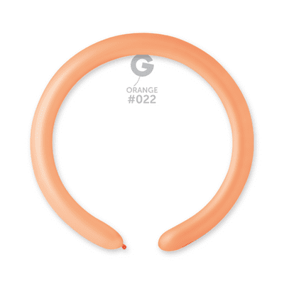 Neon Orange 2 inch Modelling Balloons - Gemar 260Q Balloons 100pcs