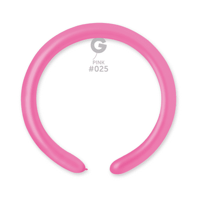 Neon Pink 2 inch Modelling Balloons - Gemar 260Q Balloons 100pcs