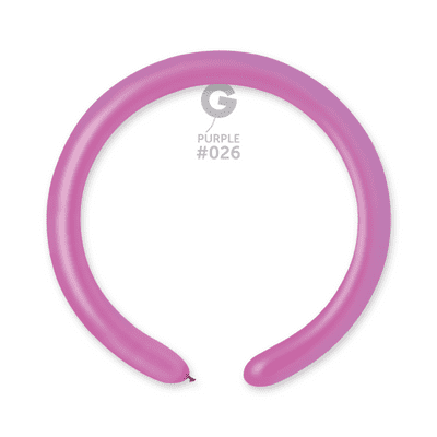 Neon Purple 2 inch Modelling Balloons - Gemar 260Q Balloons 100pcs