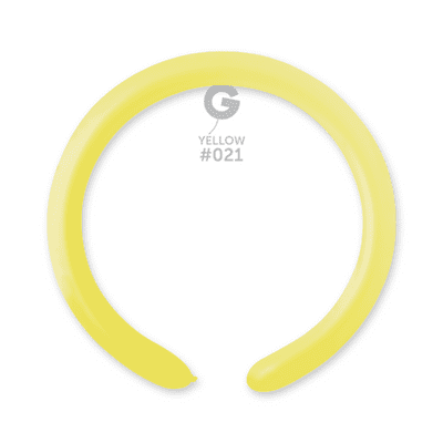 Neon Yellow 2 inch Modelling Balloons - Gemar 260Q Balloons 100pcs